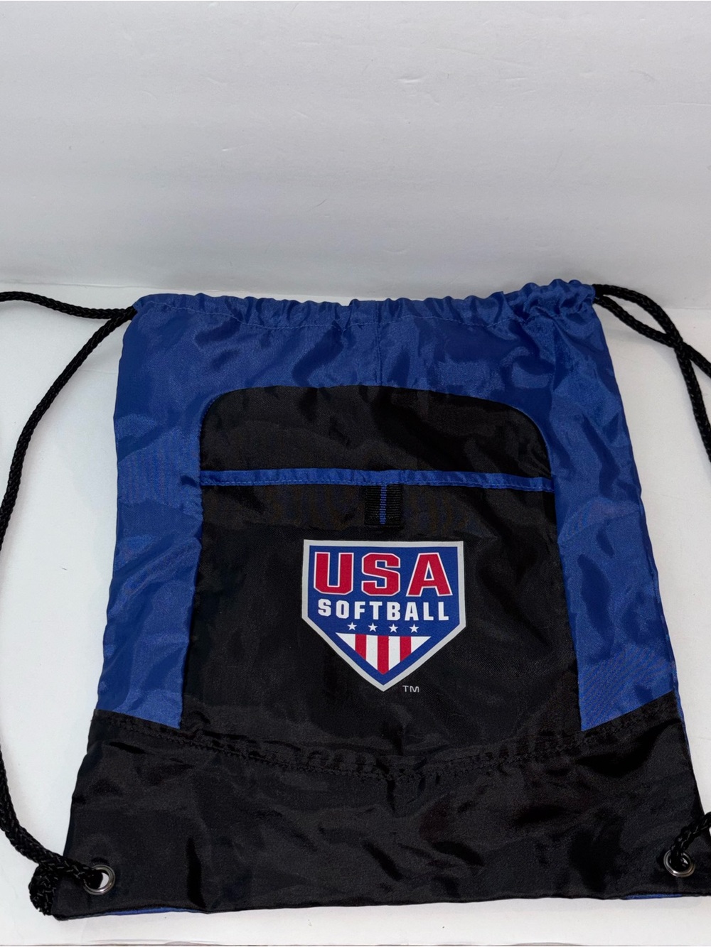 USA Softball Drawstring Bag - Blue & Black
